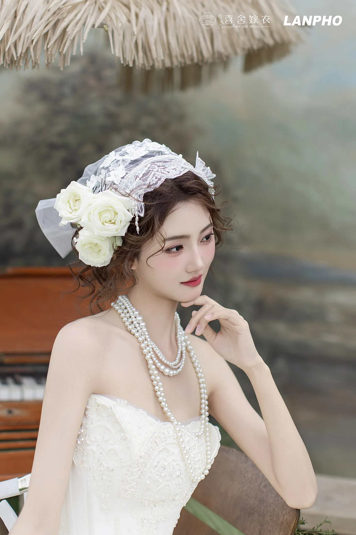 珍珠外景新娘妆造