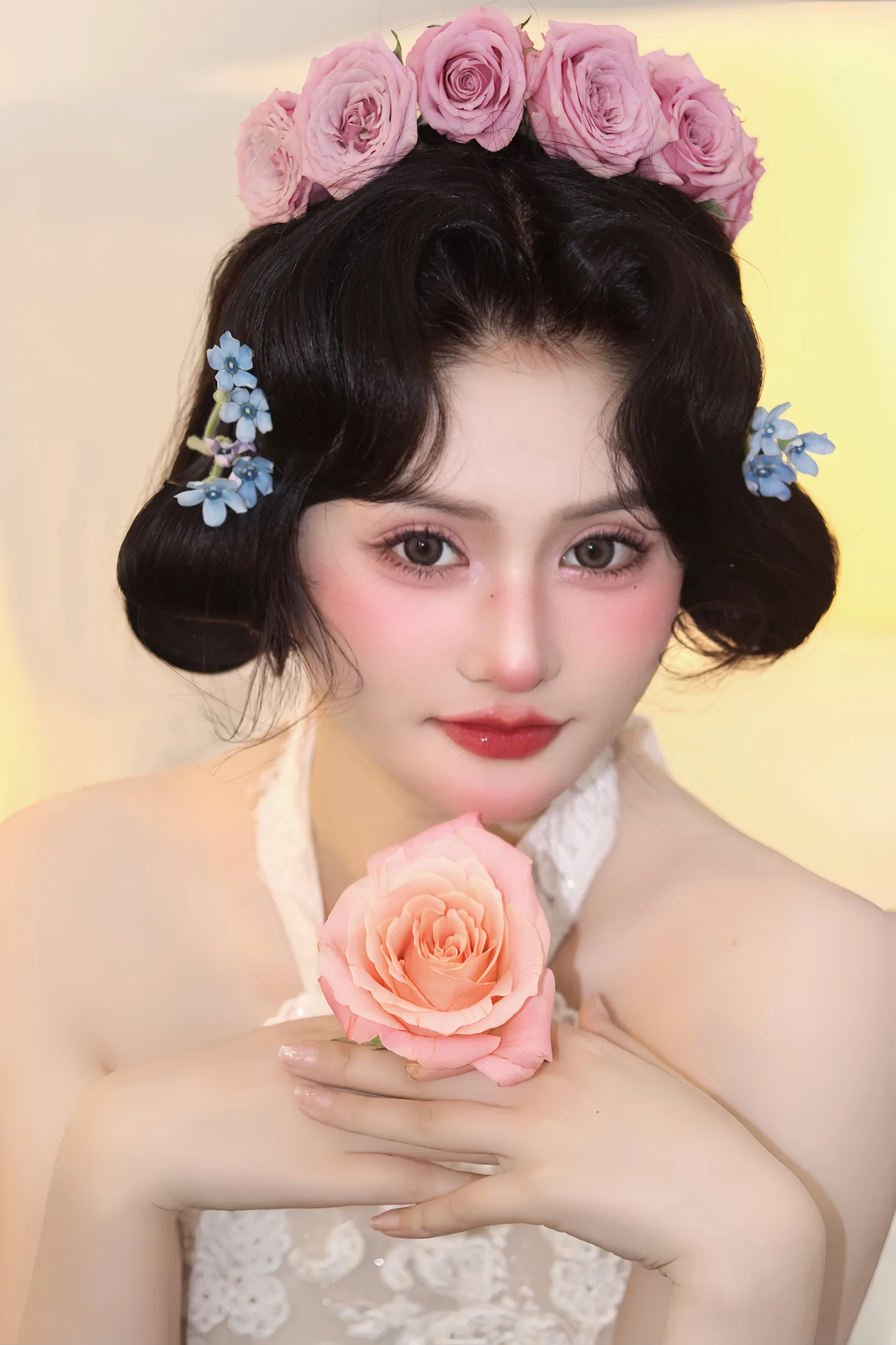 花朵新娘妆特写